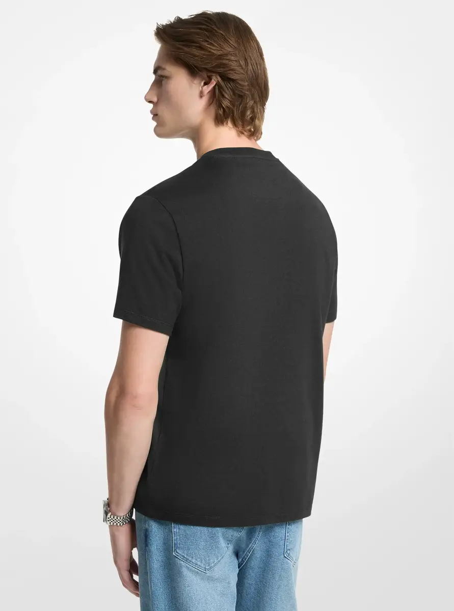 Michael Kors Collection Logo Cotton T-Shirt in Black | Thumbnail 2 Michael Kors Collection Logo Cotton T-Shirt in Black | Thumbnail 2