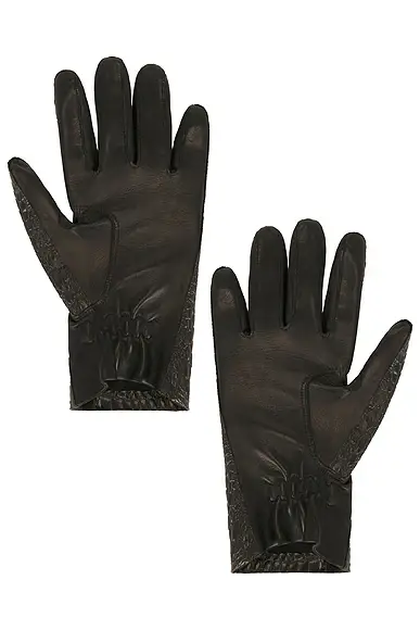 TOTEME Leather Croco-Embossed Gloves | Thumbnail 2 TOTEME Leather Croco-Embossed Gloves | Thumbnail 2