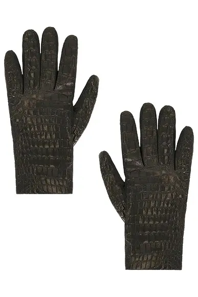 TOTEME Leather Croco-Embossed Gloves | Image 1 TOTEME Leather Croco-Embossed Gloves | Image 1
