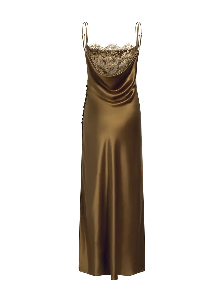 Adam Lippes Blake Lace-Trimmed Silk Midi Dress | Thumbnail 2 Adam Lippes Blake Lace-Trimmed Silk Midi Dress | Thumbnail 2