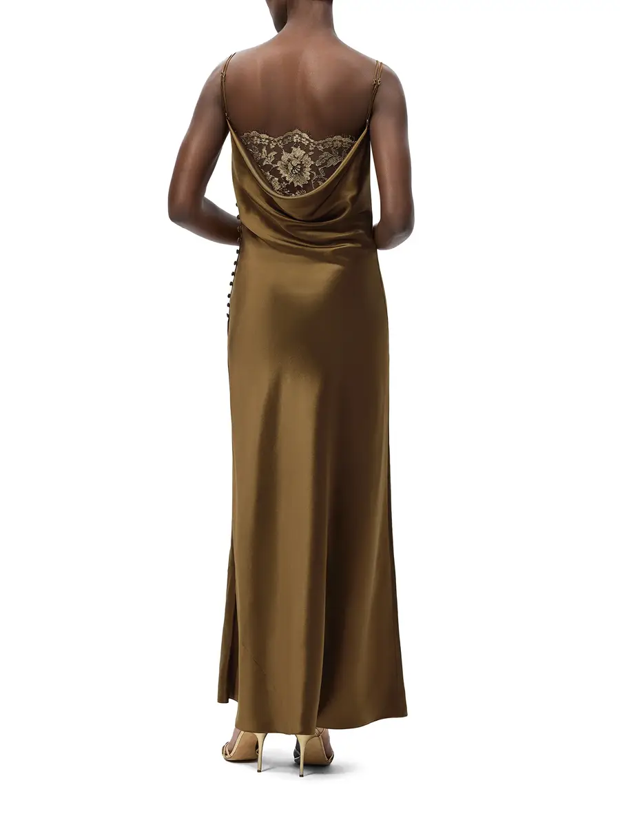 Adam Lippes Blake Lace-Trimmed Silk Midi Dress | Thumbnail 4 Adam Lippes Blake Lace-Trimmed Silk Midi Dress | Thumbnail 4