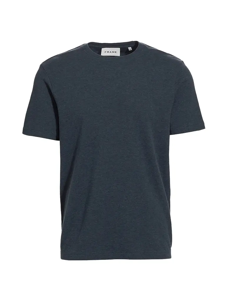 Frame Men's Duo Fold Short-Sleeve T-Shirt - Heather Dark Blue - Size Small | Image 1 Frame Men's Duo Fold Short-Sleeve T-Shirt - Heather Dark Blue - Size Small | Image 1