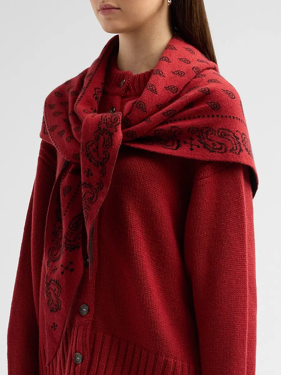 Guest In Residence Women's Cashmere Paisley Triangle Bandana | Thumbnail 3 Guest In Residence Women's Cashmere Paisley Triangle Bandana | Thumbnail 3
