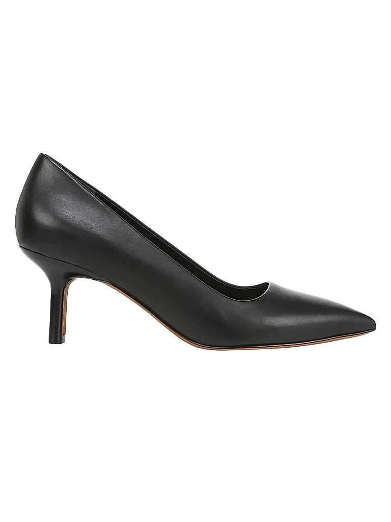 Vince Women's Paris 50MM Leather Kitten-Heel Pumps - Black | Image 1 Vince Women's Paris 50MM Leather Kitten-Heel Pumps - Black | Image 1