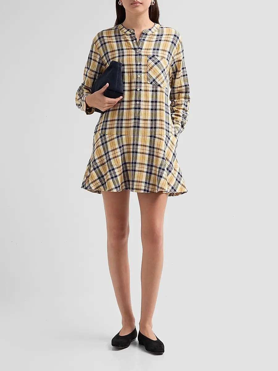 Veronica Beard Women's Corin Plaid Cotton-Blend Minidress | Thumbnail 2 Veronica Beard Women's Corin Plaid Cotton-Blend Minidress | Thumbnail 2
