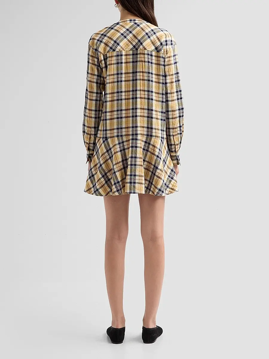 Veronica Beard Women's Corin Plaid Cotton-Blend Minidress | Thumbnail 3 Veronica Beard Women's Corin Plaid Cotton-Blend Minidress | Thumbnail 3