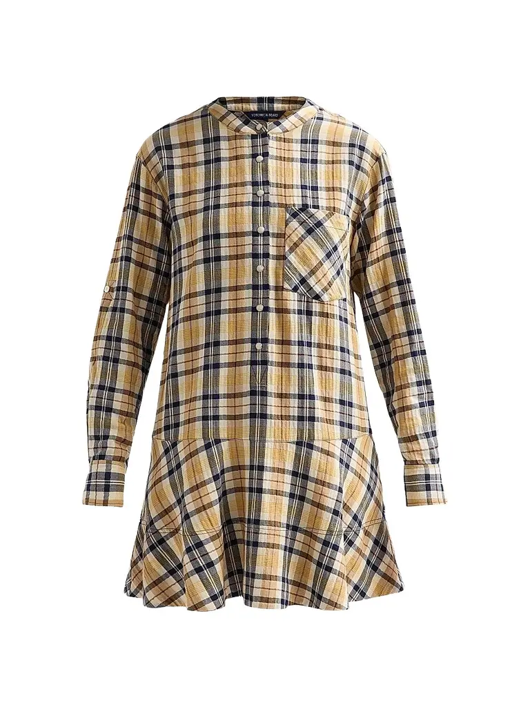 Veronica Beard Women's Corin Plaid Cotton-Blend Minidress - Acorn Multi | Image 1 Veronica Beard Women's Corin Plaid Cotton-Blend Minidress - Acorn Multi | Image 1