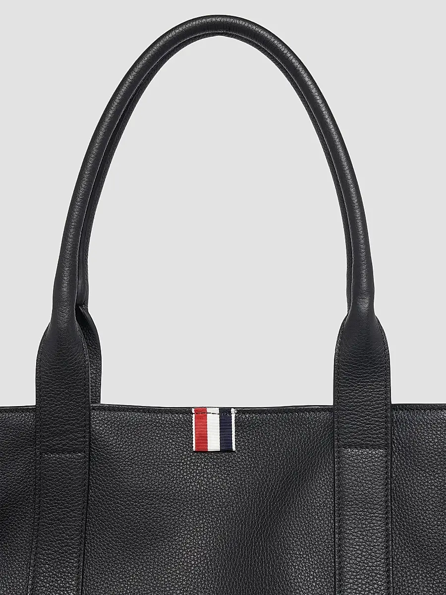 Thom Browne Men's Striped-Detail Pebbled Leather Tote Bag | Thumbnail 5 Thom Browne Men's Striped-Detail Pebbled Leather Tote Bag | Thumbnail 5