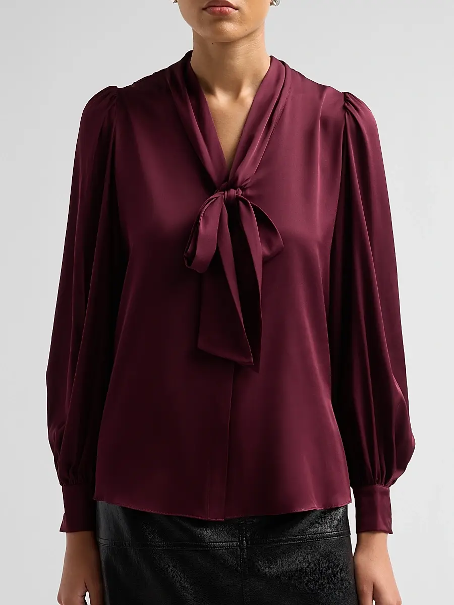 Kobi Halperin Women's Selena Stretch-Silk Tie-Front Blouse | Thumbnail 5 Kobi Halperin Women's Selena Stretch-Silk Tie-Front Blouse | Thumbnail 5