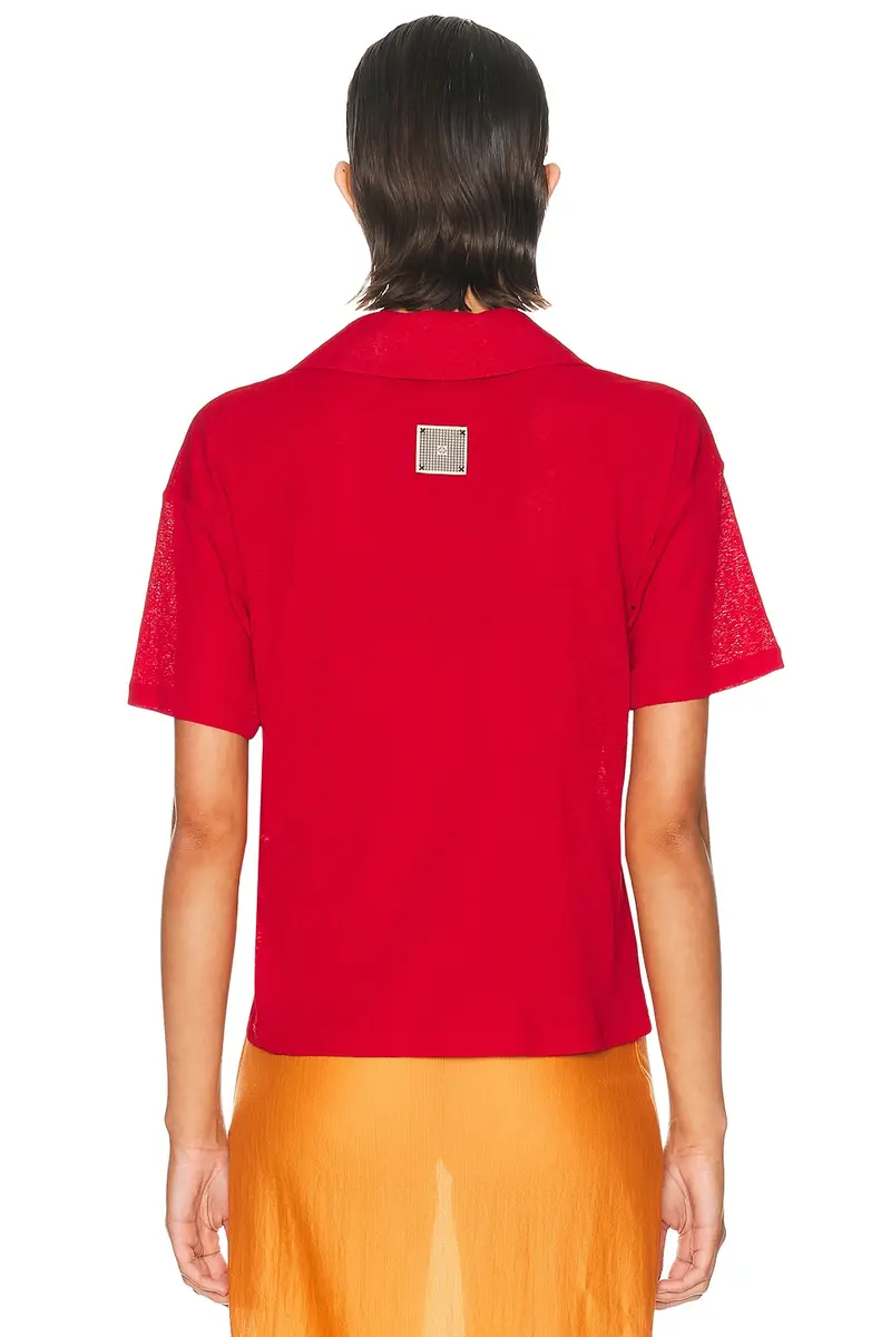 SIEDRÉS Leo Semi Sheer Polo Top | Thumbnail 4 SIEDRÉS Leo Semi Sheer Polo Top | Thumbnail 4