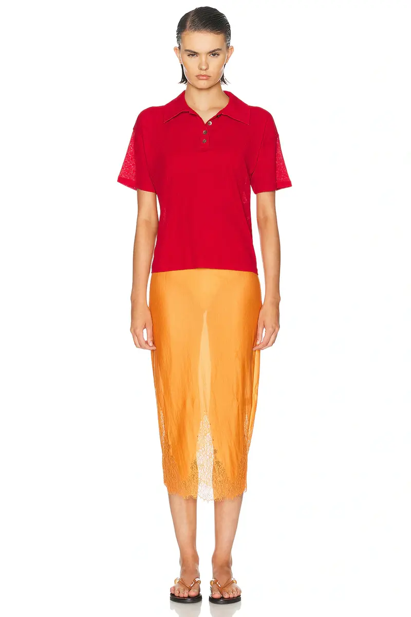 SIEDRÉS Leo Semi Sheer Polo Top | Thumbnail 5 SIEDRÉS Leo Semi Sheer Polo Top | Thumbnail 5