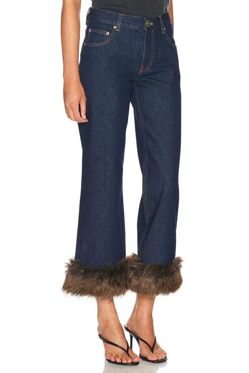 Marc Jacobs Faux Fur Cropped Jean | Thumbnail 3