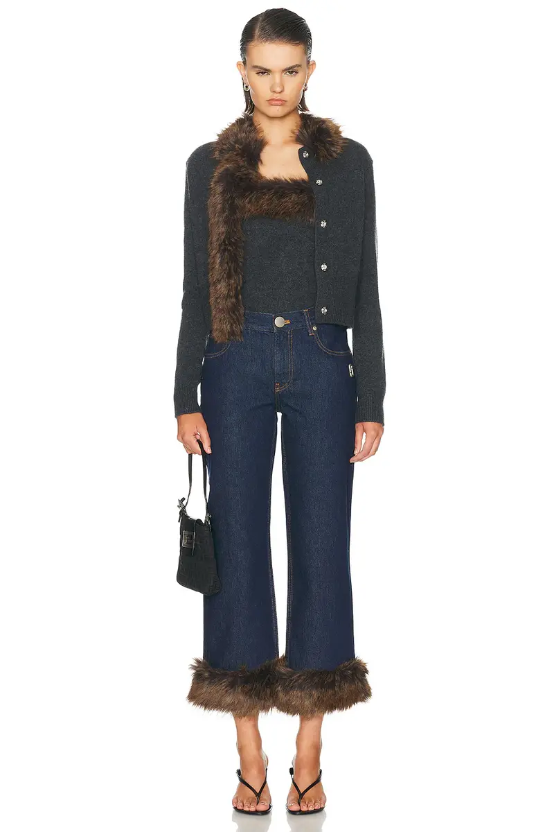 Marc Jacobs Faux Fur Cropped Jean | Thumbnail 6