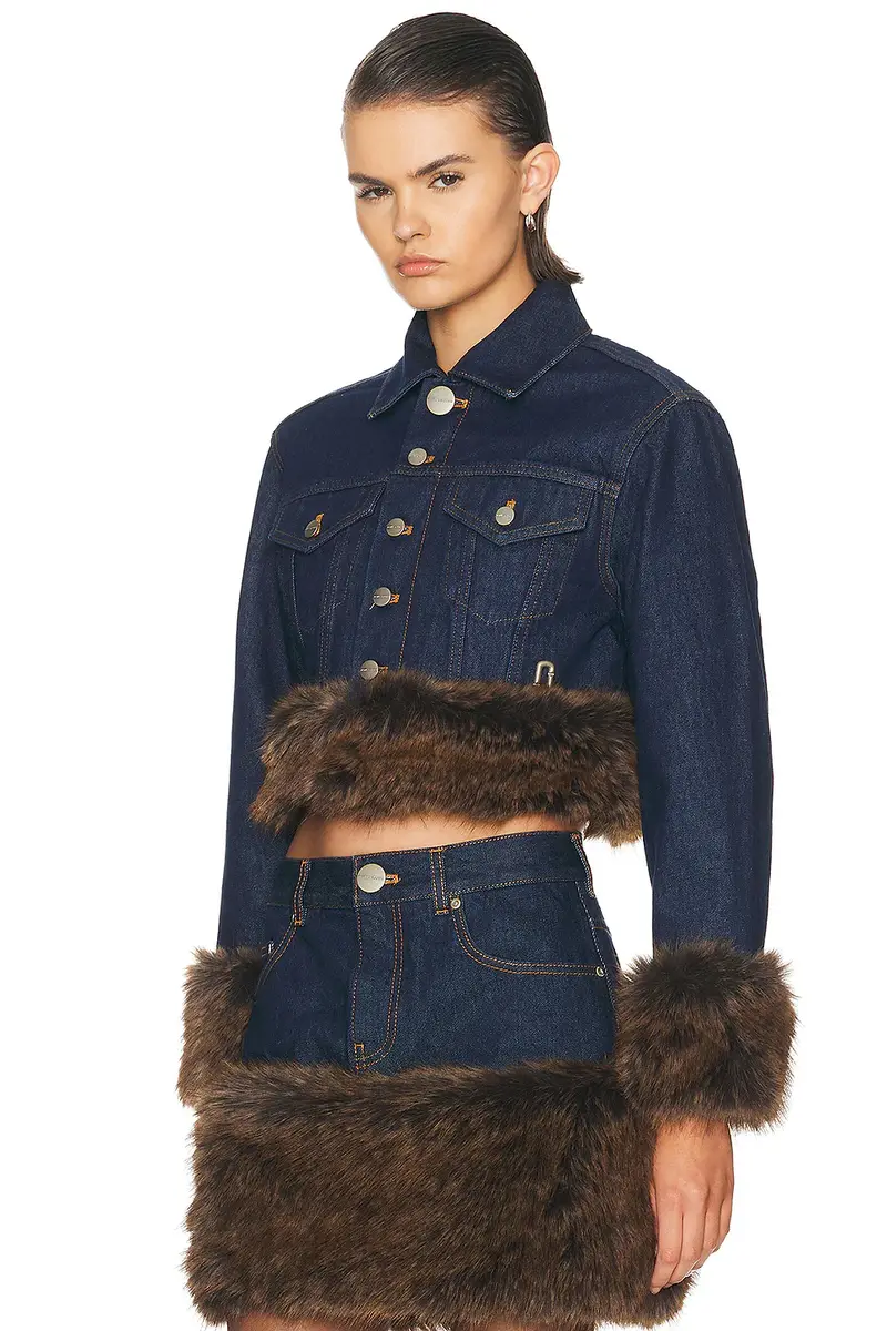 Marc Jacobs Faux Fur Shrunken Trucker | Thumbnail 2 Marc Jacobs Faux Fur Shrunken Trucker | Thumbnail 2