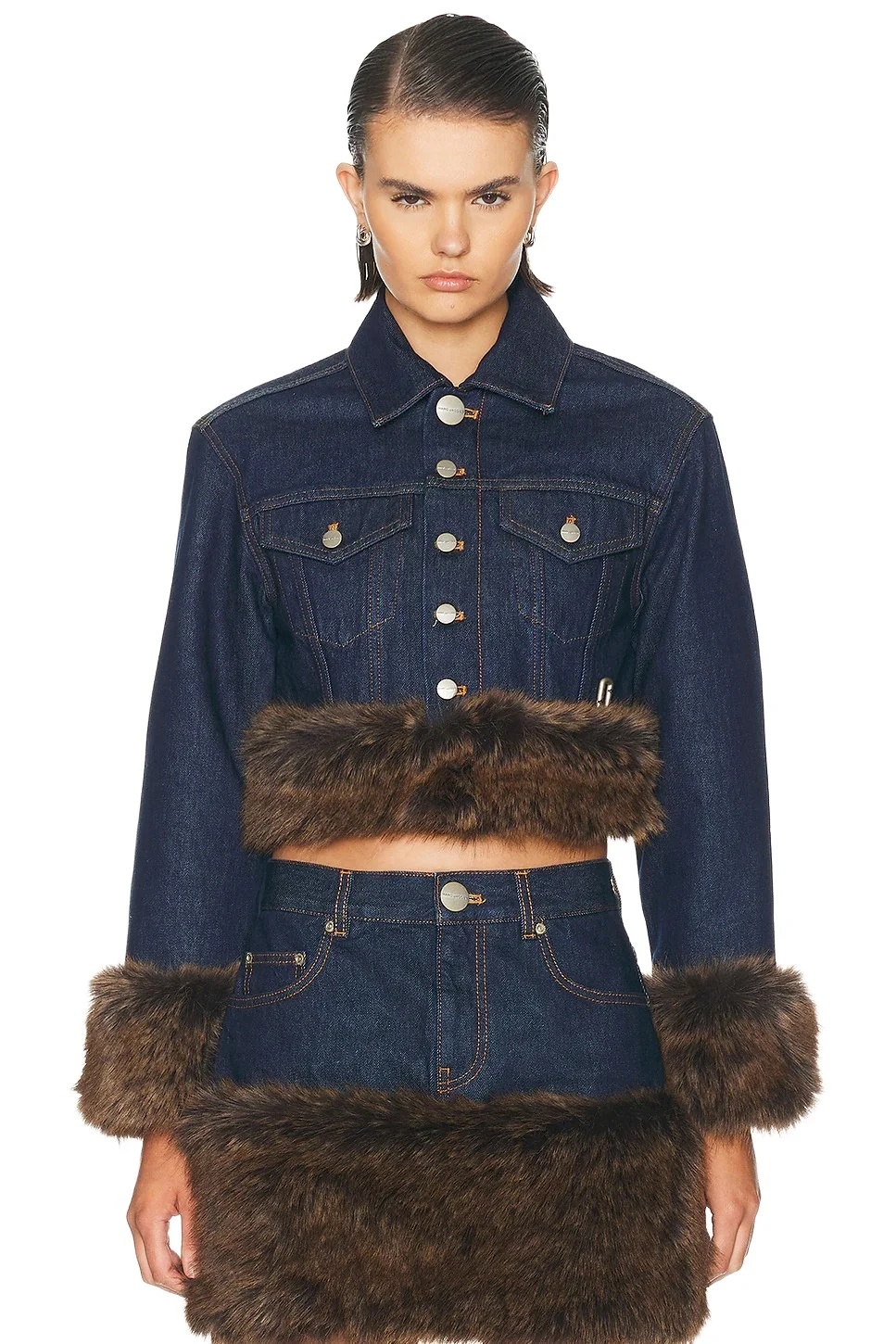 Faux Fur Shrunken Trucker