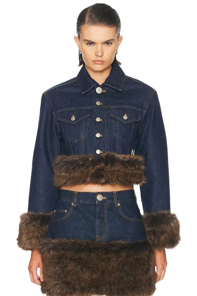 Marc Jacobs Faux Fur Shrunken Trucker | Image 1 Marc Jacobs Faux Fur Shrunken Trucker | Image 1