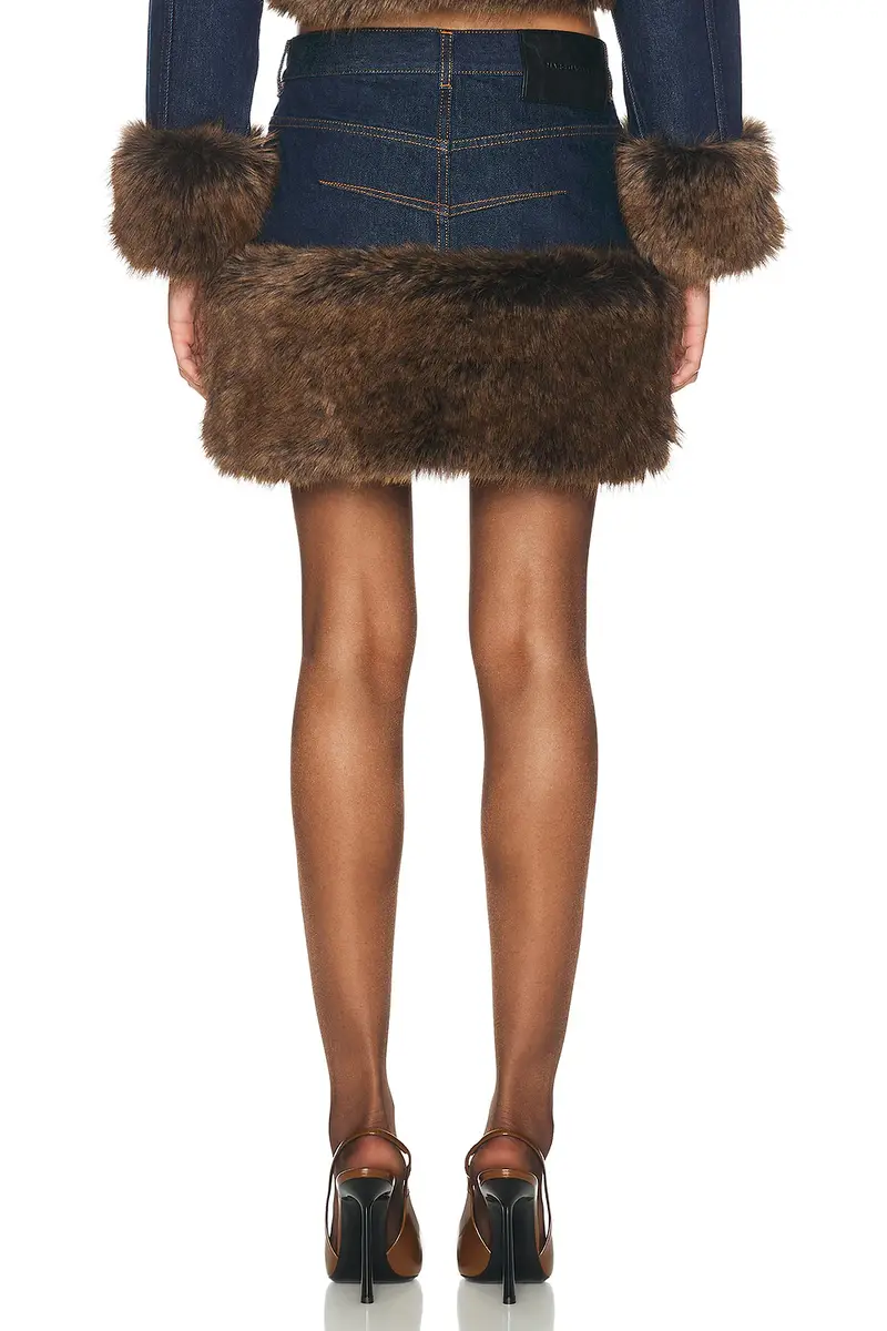 Marc Jacobs Faux Fur Denim Mini Skirt | Thumbnail 4 Marc Jacobs Faux Fur Denim Mini Skirt | Thumbnail 4