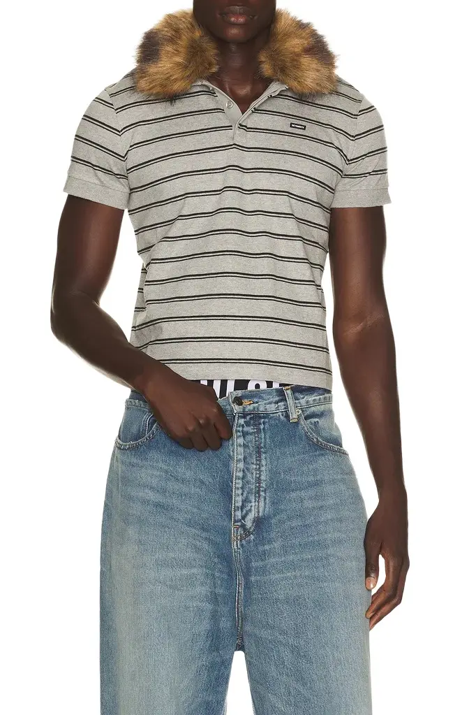 Vetements Fitted Polo With Detachable Fur Collar