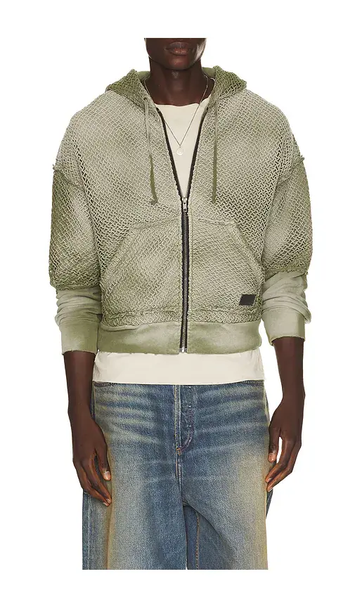 Strike Oil Double Sleeve Net Zip Hoodie | Thumbnail 6 Strike Oil Double Sleeve Net Zip Hoodie | Thumbnail 6