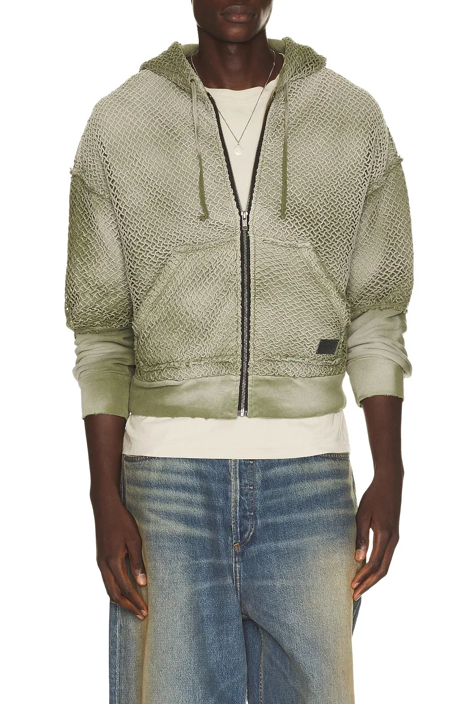 Strike Oil Double Sleeve Net Zip Hoodie