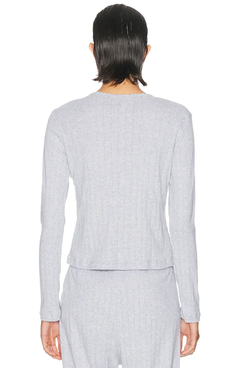 LESET Pointelle Classic Cardigan | Thumbnail 3 LESET Pointelle Classic Cardigan | Thumbnail 3