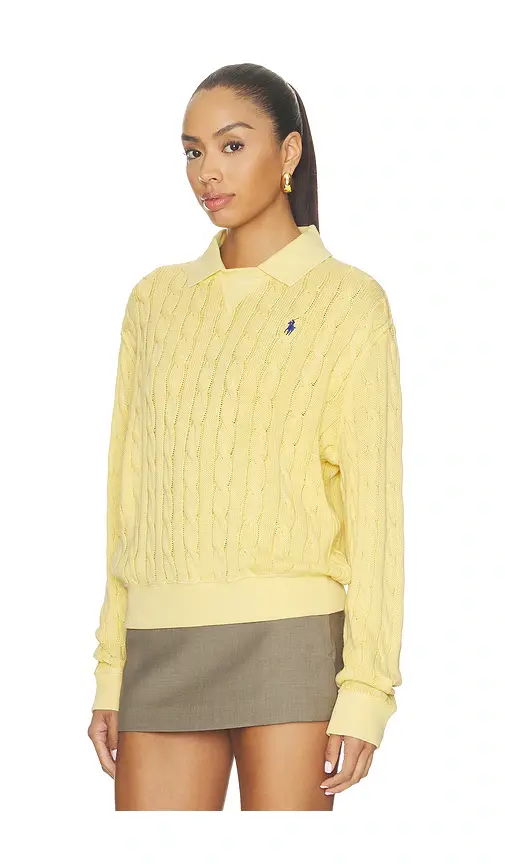 Polo Ralph Lauren Cotton Long Sleeve Polo Knit Collar Polo | Thumbnail 2