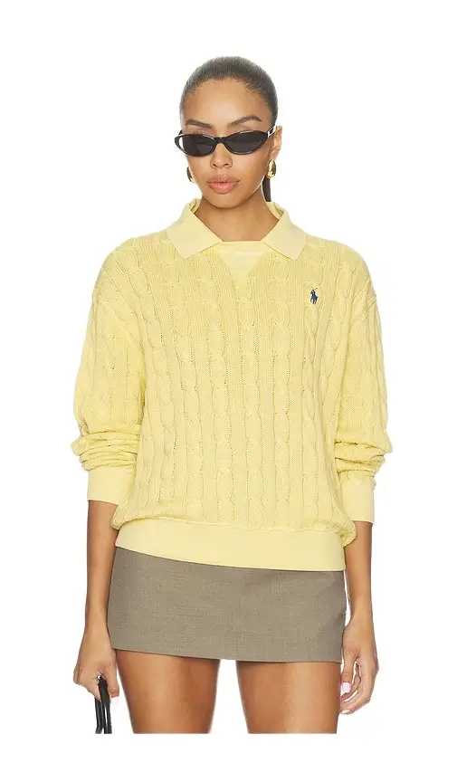 Polo Ralph Lauren Cotton Long Sleeve Polo Knit Collar Polo | Image 1 Polo Ralph Lauren Cotton Long Sleeve Polo Knit Collar Polo | Image 1