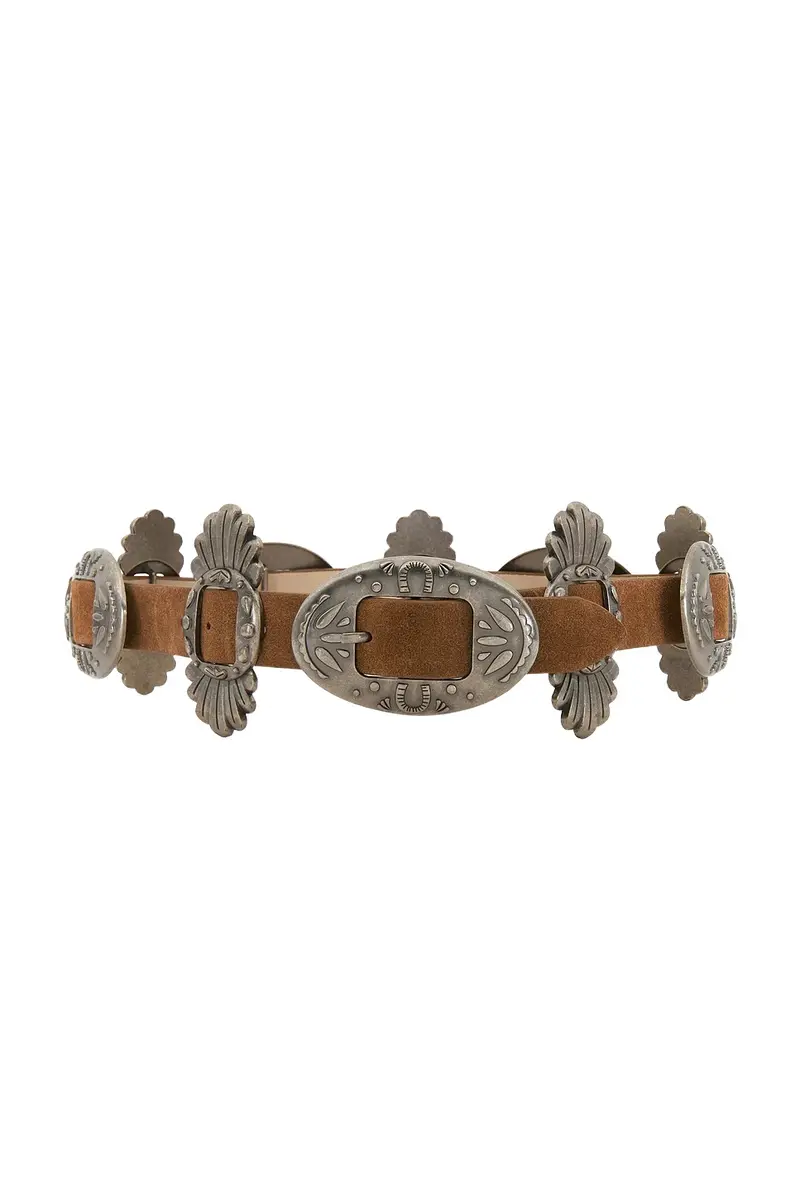 Understated Leather Concho Buckle Belt