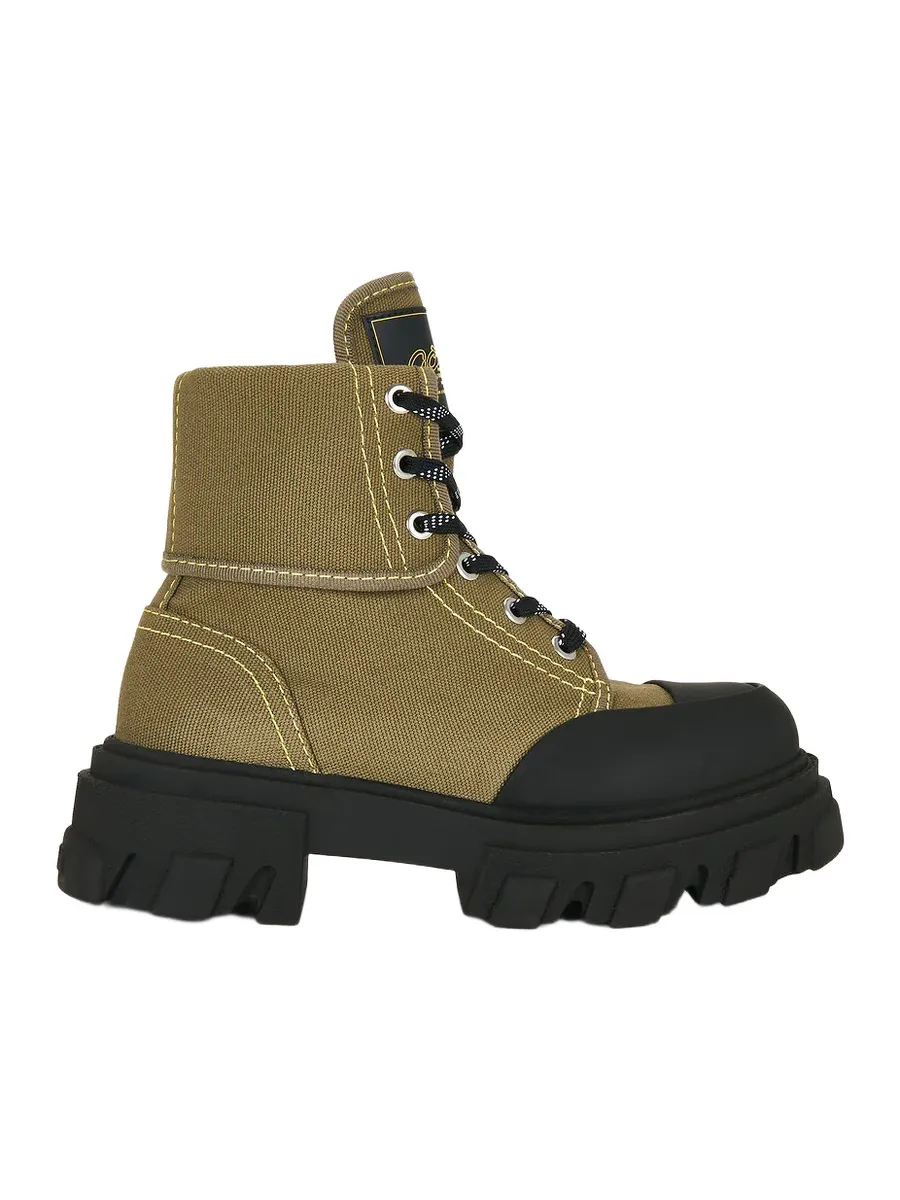 Ganni Cleated Canvas Trail Boot