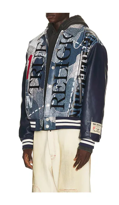 True Religion Denim Print Bomber Jacket | Thumbnail 2 True Religion Denim Print Bomber Jacket | Thumbnail 2