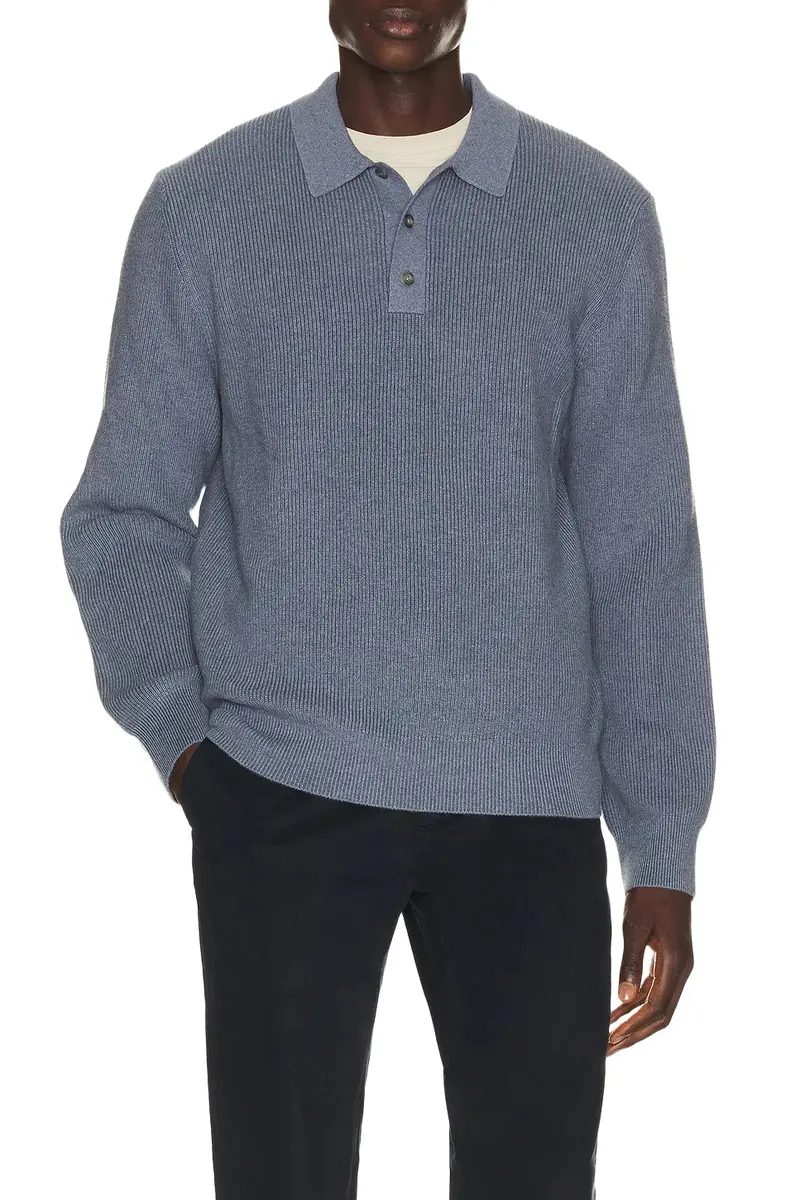 Heirloom Shaker Long Sleeve Polo Heirloom Shaker Long Sleeve Polo