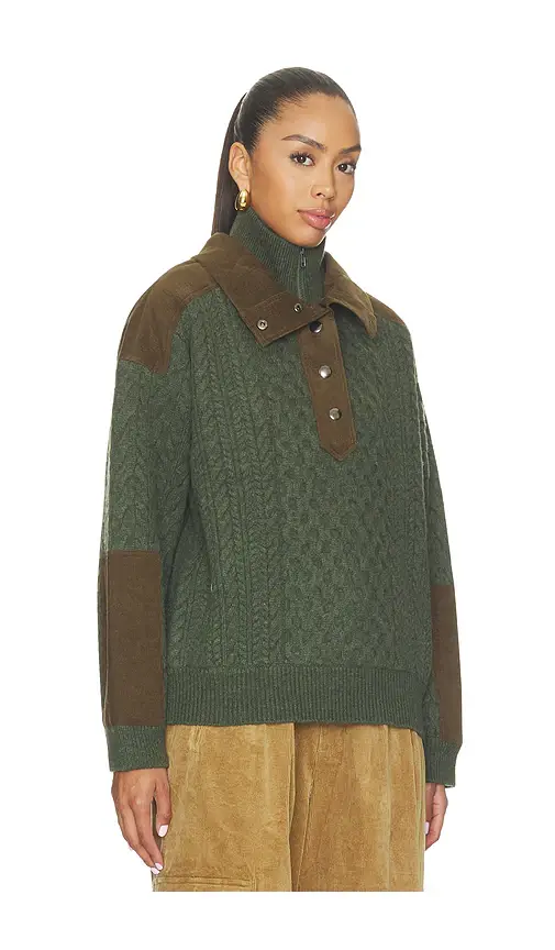 Sea Allen Cable Half Zip Double Layer Sweater | Thumbnail 2 Sea Allen Cable Half Zip Double Layer Sweater | Thumbnail 2