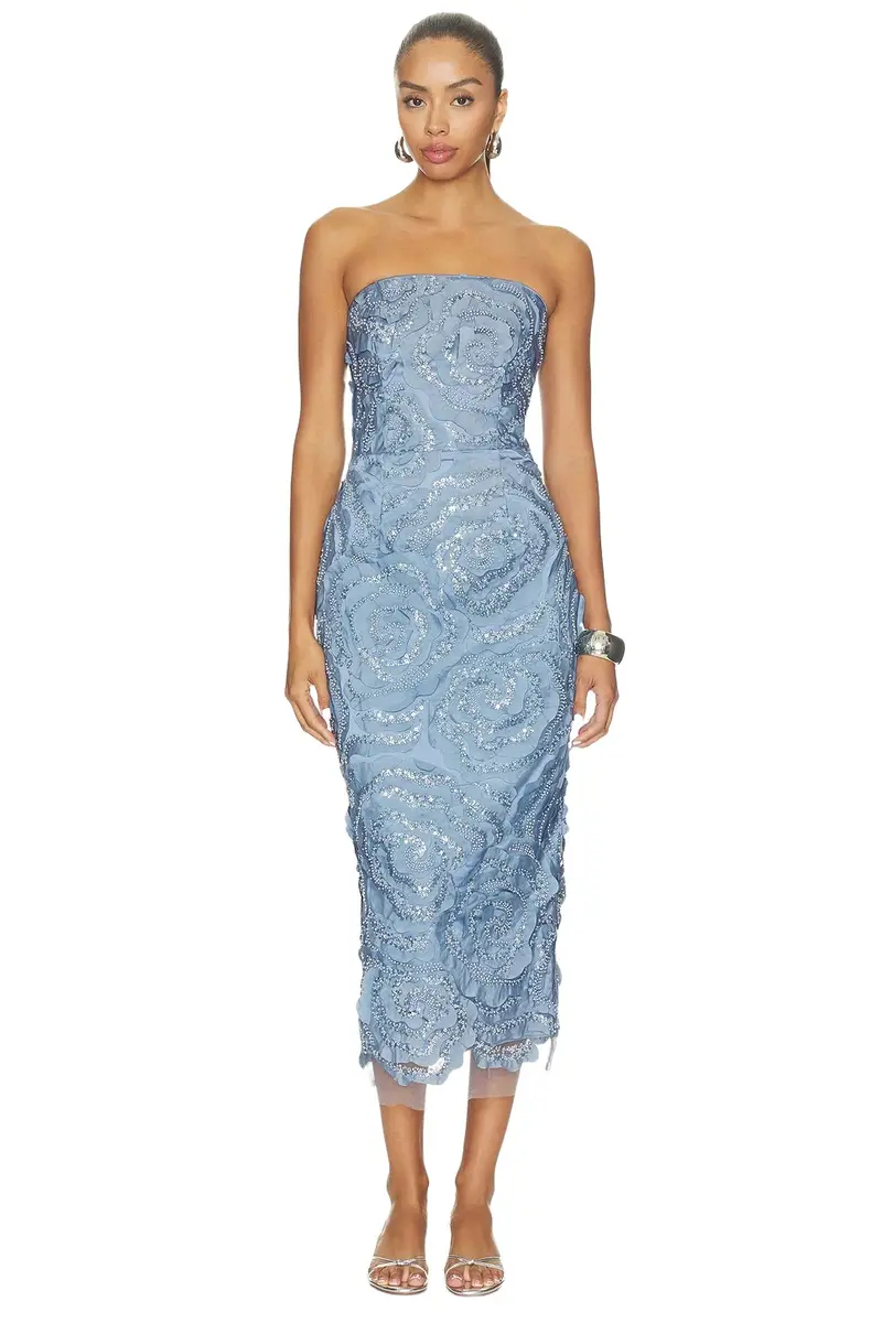 Elisa Strapless Midi Dress