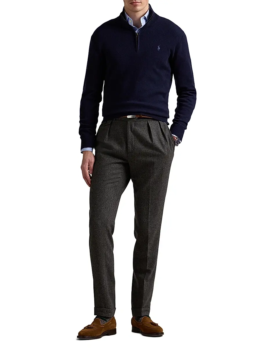 Polo Ralph Lauren Men's Logo Wool Quarter-Zip Sweater | Thumbnail 2