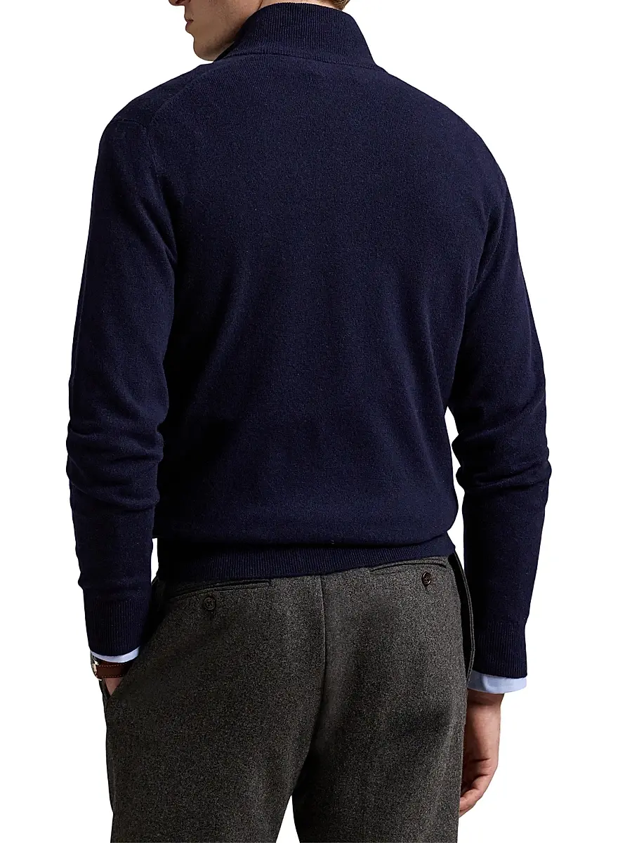 Polo Ralph Lauren Men's Logo Wool Quarter-Zip Sweater | Thumbnail 4