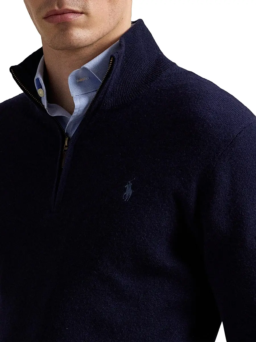 Polo Ralph Lauren Men's Logo Wool Quarter-Zip Sweater | Thumbnail 5