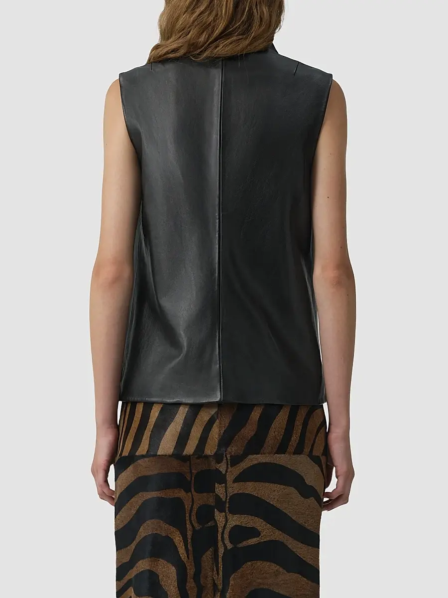 Simkhai Women's Halley Cowlneck Leather Top | Thumbnail 4 Simkhai Women's Halley Cowlneck Leather Top | Thumbnail 4