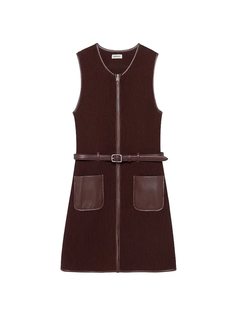 Simkhai Women's Viretta Rib-Knit Mini Dress - Fig | Image 1 Simkhai Women's Viretta Rib-Knit Mini Dress - Fig | Image 1