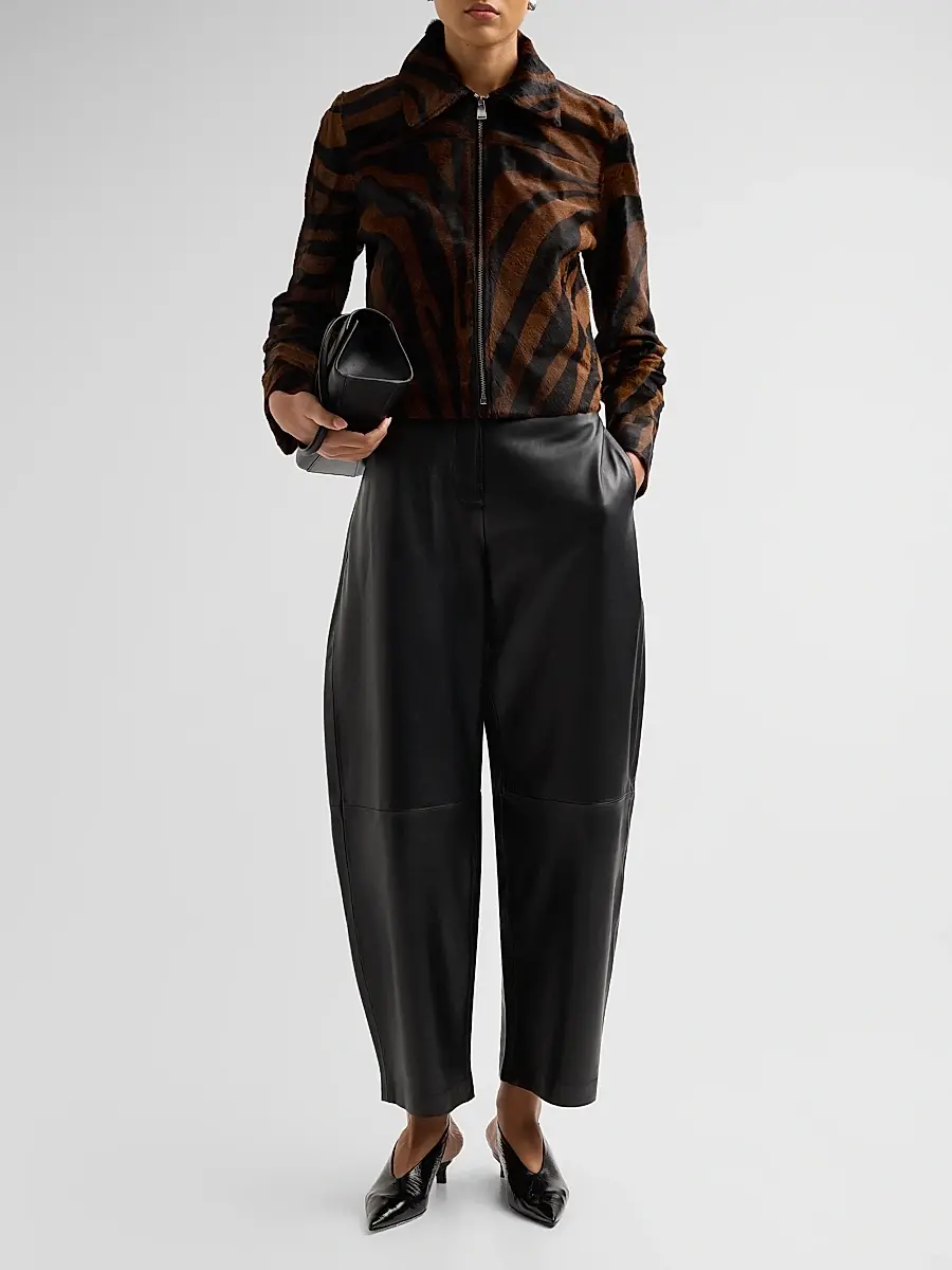 Simkhai Women's Daria Zebra Print Leather Jacket | Thumbnail 2 Simkhai Women's Daria Zebra Print Leather Jacket | Thumbnail 2