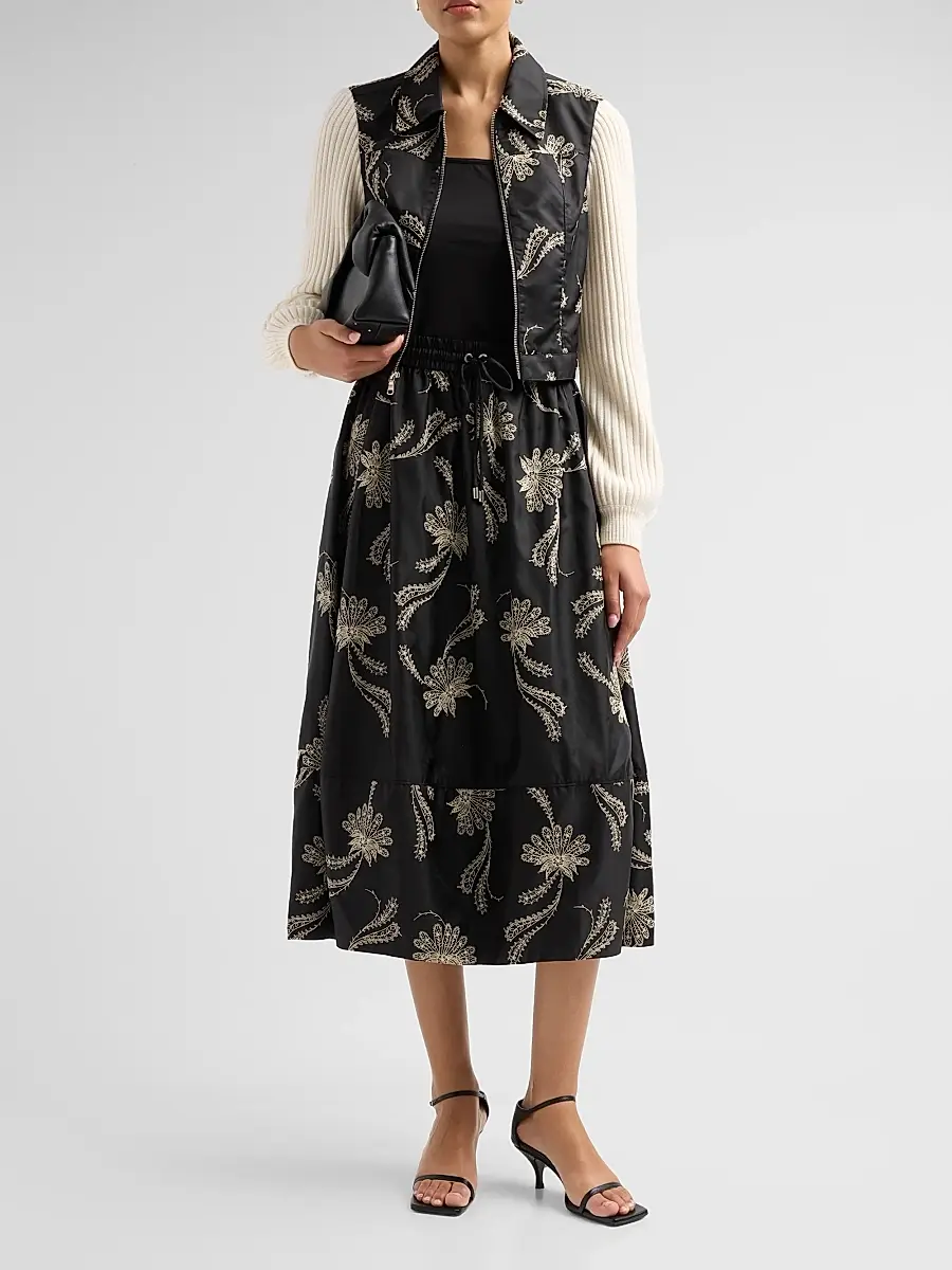 Cinq à Sept Women's Ciara Paisley Fan Mixed-Media Jacket | Thumbnail 2 Cinq à Sept Women's Ciara Paisley Fan Mixed-Media Jacket | Thumbnail 2