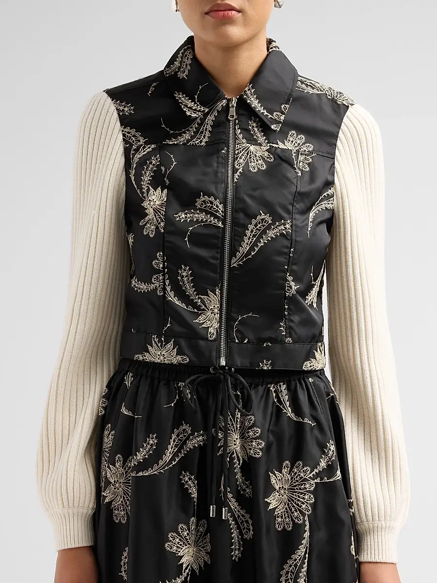 Cinq à Sept Women's Ciara Paisley Fan Mixed-Media Jacket | Thumbnail 5 Cinq à Sept Women's Ciara Paisley Fan Mixed-Media Jacket | Thumbnail 5