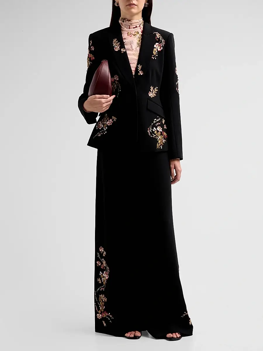 Cinq à Sept Women's Loveletter Floral Embroidered Blazer | Thumbnail 2 Cinq à Sept Women's Loveletter Floral Embroidered Blazer | Thumbnail 2