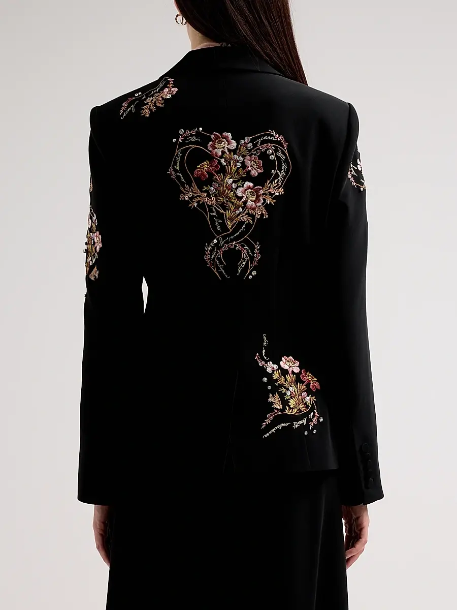 Cinq à Sept Women's Loveletter Floral Embroidered Blazer | Thumbnail 3 Cinq à Sept Women's Loveletter Floral Embroidered Blazer | Thumbnail 3