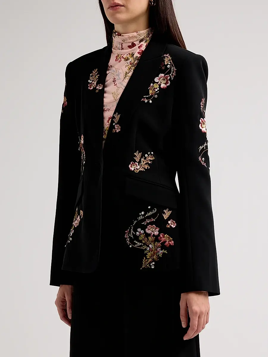 Cinq à Sept Women's Loveletter Floral Embroidered Blazer | Thumbnail 4 Cinq à Sept Women's Loveletter Floral Embroidered Blazer | Thumbnail 4