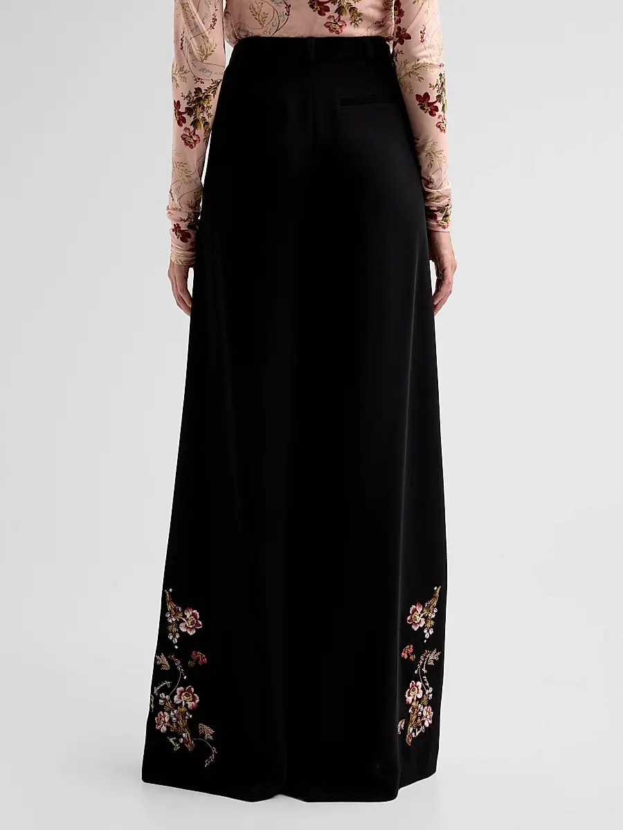 Cinq à Sept Women's Roxane Loveletter Floral Embroidered Wide-Leg Pants | Thumbnail 3
