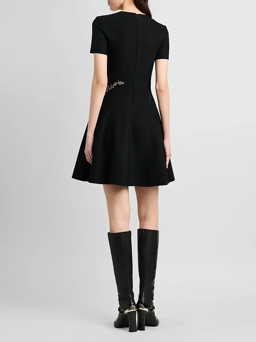 Alexander McQueen Women's Volume Asymmetric Jacquard Mini Dress | Thumbnail 3