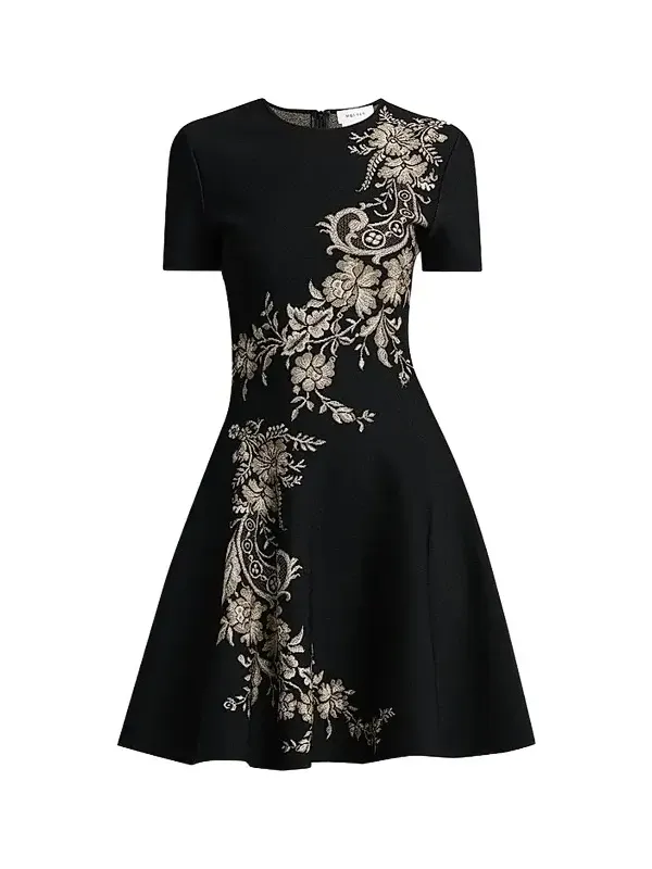 Women's Volume Asymmetric Jacquard Mini Dress