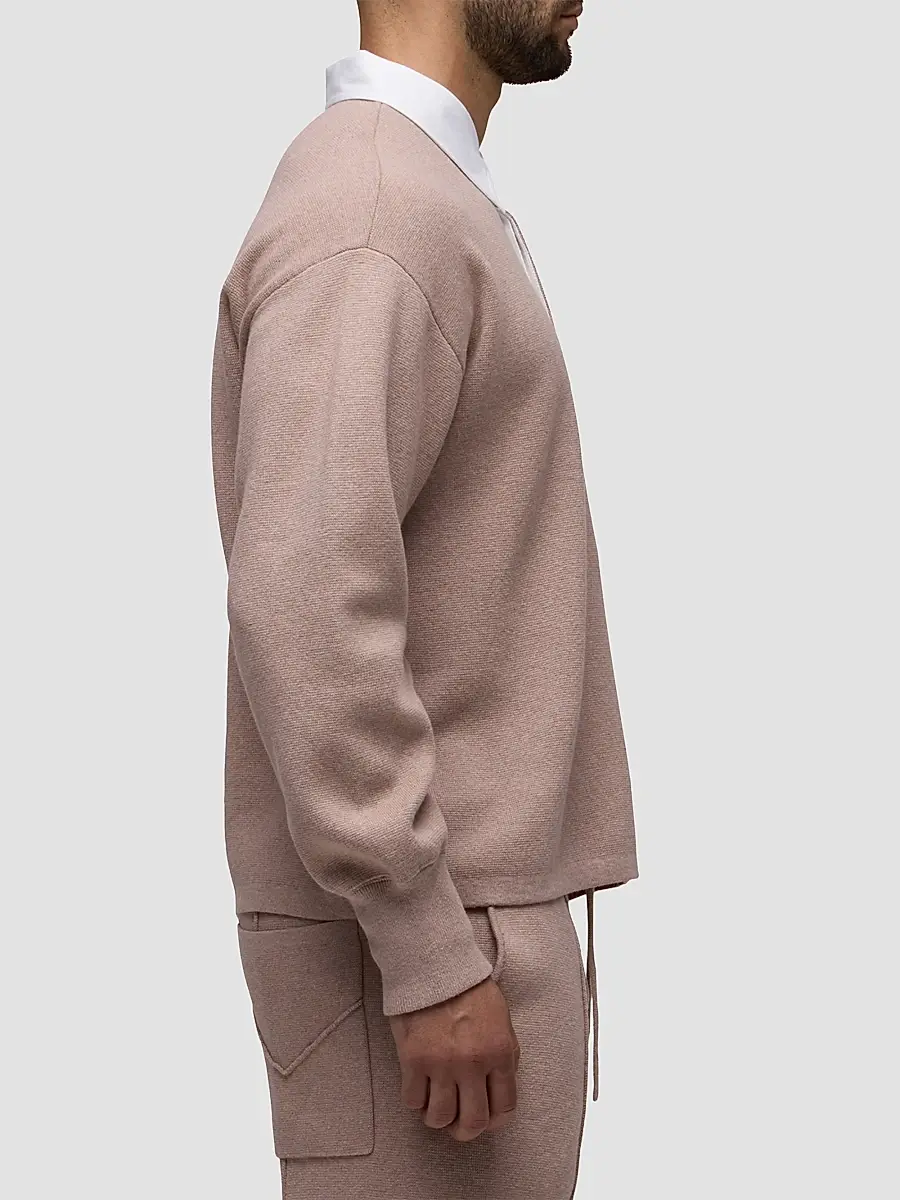 Hudson Jeans Men's Contrast-Collar Long-Sleeve Polo Sweater | Thumbnail 5 Hudson Jeans Men's Contrast-Collar Long-Sleeve Polo Sweater | Thumbnail 5
