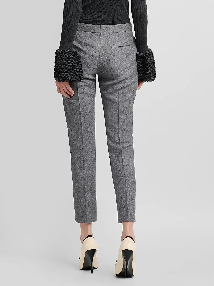 Alexander McQueen Women's Wool Crop Cigarette Trousers | Thumbnail 3 Alexander McQueen Women's Wool Crop Cigarette Trousers | Thumbnail 3