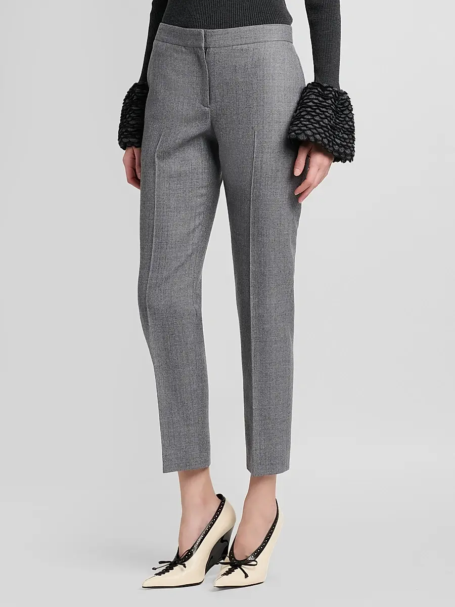 Alexander McQueen Women's Wool Crop Cigarette Trousers | Thumbnail 4 Alexander McQueen Women's Wool Crop Cigarette Trousers | Thumbnail 4